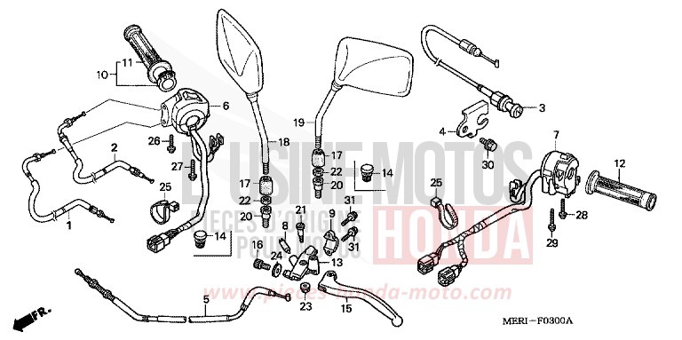 HEBELGRIFF/SCHALTER/ KABEL von CBF600N ABS NORTH POLE BLUE METALLIC (PB342) von 2005